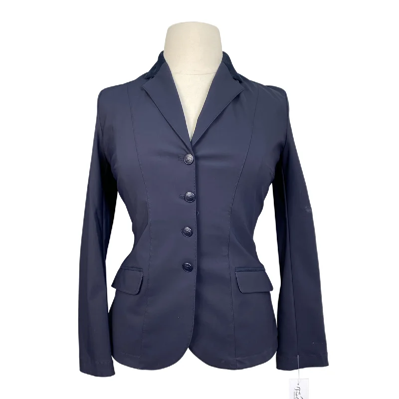 Sarm Hippique 'Antea EQ' Classic Show Coat in Navy - Women's IT 48 (US 12) Zip Front Button Front Snap Front Sarm Hippique 'Antea EQ' Classic Show Coat in Navy - Women's IT 48 (US 12) Zip Front Button Front Snap Front
