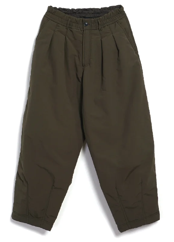 ANDY 28-23-6 | Wide Cut Padded Trousers | Padded Olive Trousers Summer Linen