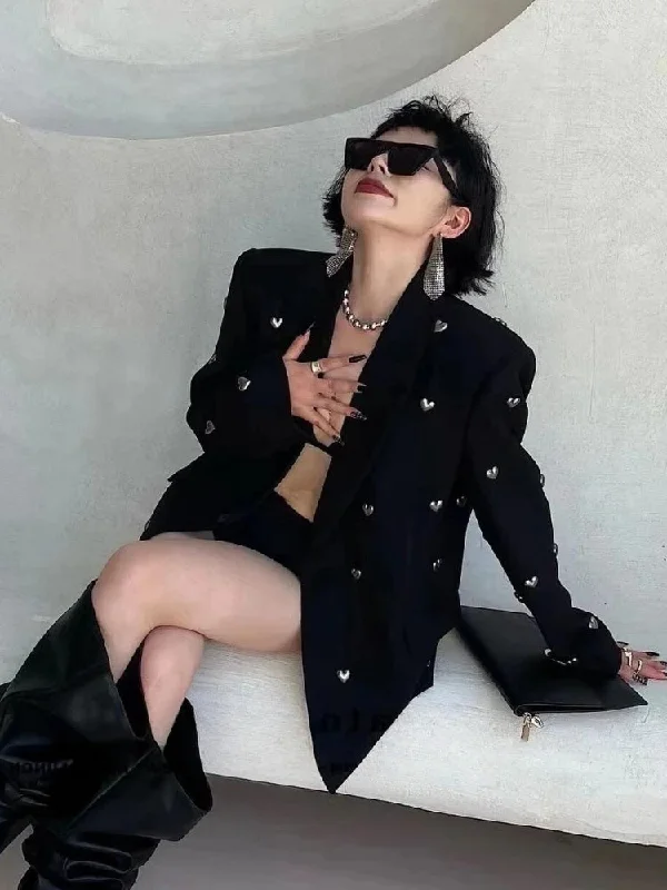 Silver Hearts Blazer Women's Handmade Blazer