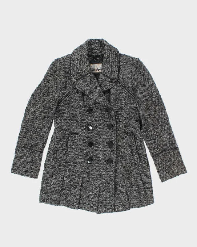 Vintage Y2k 00s Guess Wool & Silk Blend Double Breasted Coat - S Denim Leather Suede Vintage Y2k 00s Guess Wool & Silk Blend Double Breasted Coat - S Denim Leather Suede