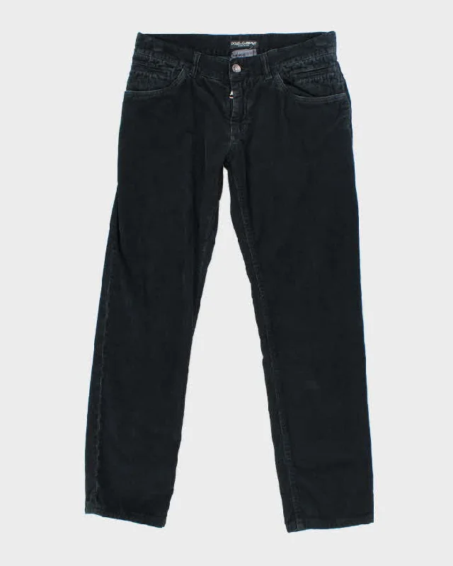 Vintage Dolce & Gabbana Black Corduroy Trousers - W32 L29 Trousers cozy soft