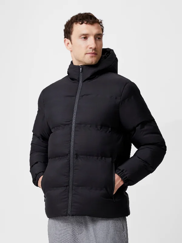 Heat Sealed Puffer Coat Hook-and-Loop Buckled Tied