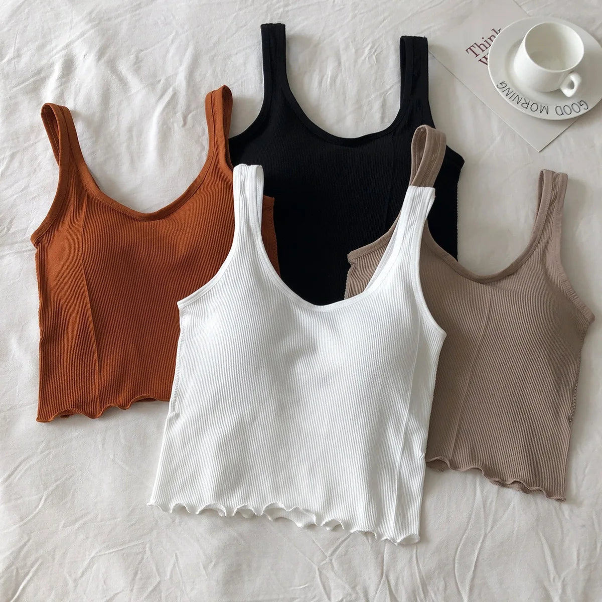 Women's Cotton Underwear Autumn Fashion Sports Tank Top grey tank top