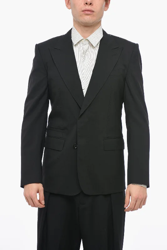 Dolce & Gabbana Sicilia Stretch Wool Slim Fit Blazer With Peak Lapel 50 Italian Size Women's Premium Blazer