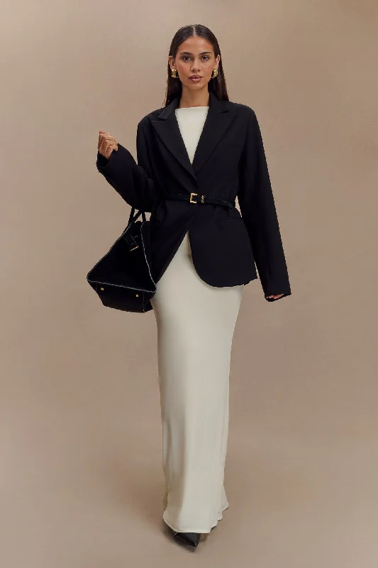 Bexley Oversized Blazer With Shoulder Pads - Black Women's Luxurious Jacket