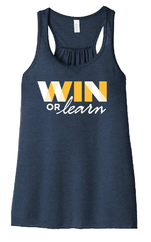 WIN or Learn - Women's Flowy Pickleball Racerback Tank crossback tank top