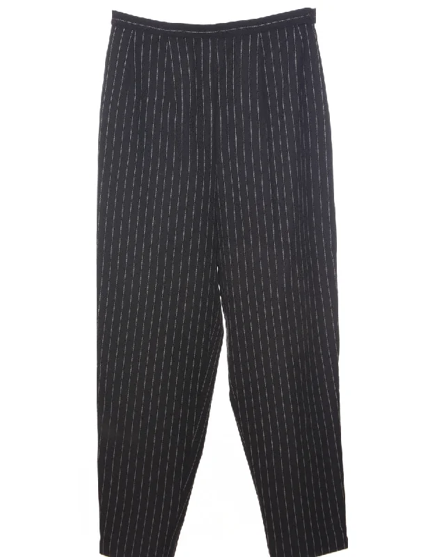Wool Pinstriped Trousers - W30 L29 Trousers Lace Delicate