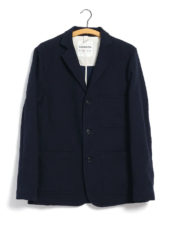 CHARLIE | Easy Three Button Blazer | Indigo Sashiko Women's High-End Blazer
