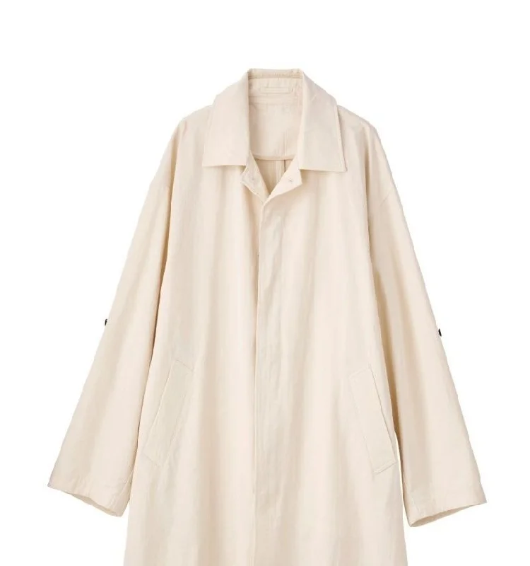 High End- washer long Soutien Collar Coat/Ivory Cardigan Sweater Pullover