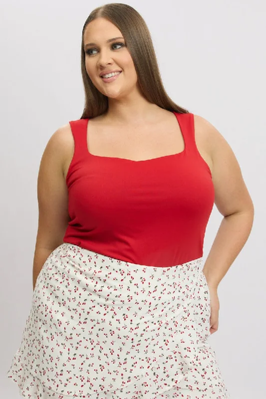 Red Tank Top Sleeveless Supersoft summer tank top