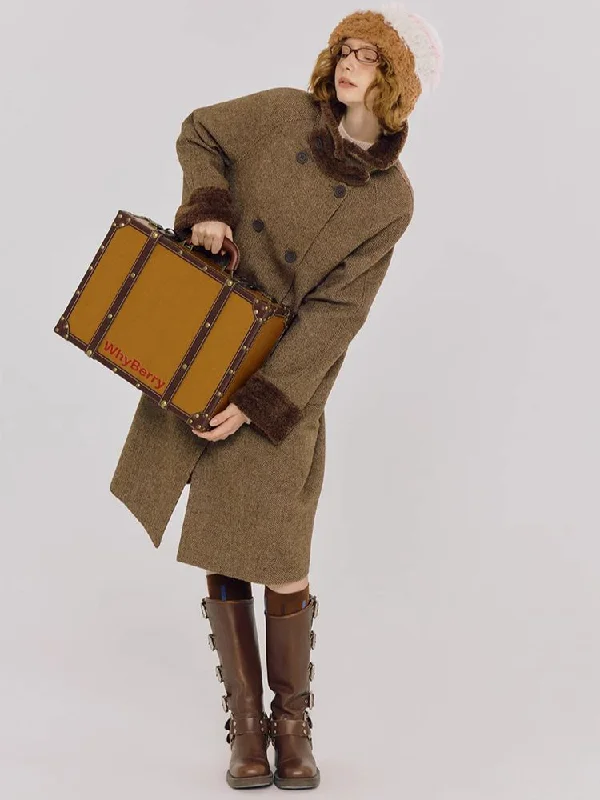 H-shaped long coat【s0000005088】 Parka Down Jacket Wool Coat