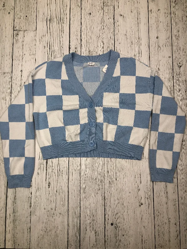 Garage blue white checkered sweater - Hers M Terry Blend Velvet Blend Canvas Blend