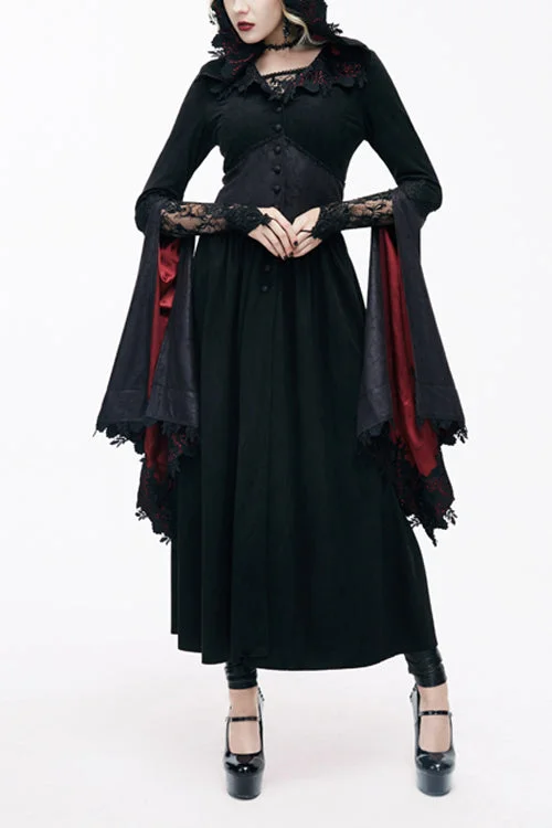 Gothic Black Pointed Hat Velveteen Floral Tunic Womens Coats Anorak Windbreaker Fleece Gothic Black Pointed Hat Velveteen Floral Tunic Womens Coats Anorak Windbreaker Fleece