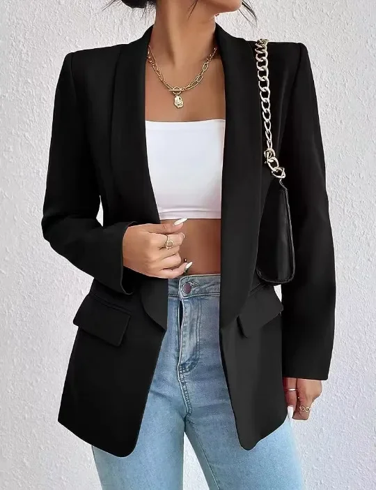 (Buy 1 Get 1) Women Solid Color Casual Lapel Long Sleeve Blazer Coat Women's Stripe Blazer (Buy 1 Get 1) Women Solid Color Casual Lapel Long Sleeve Blazer Coat Women's Stripe Blazer