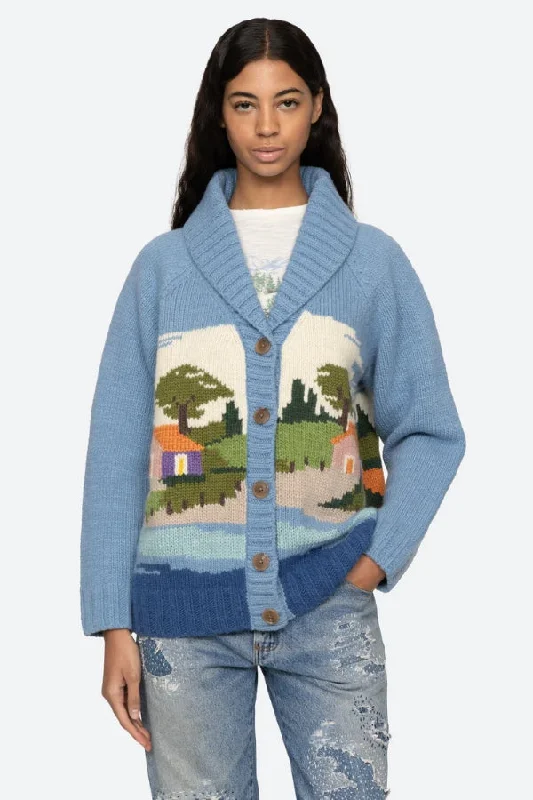 SEA NEW YORK Bekka Cardigan Striped Floral Plaid