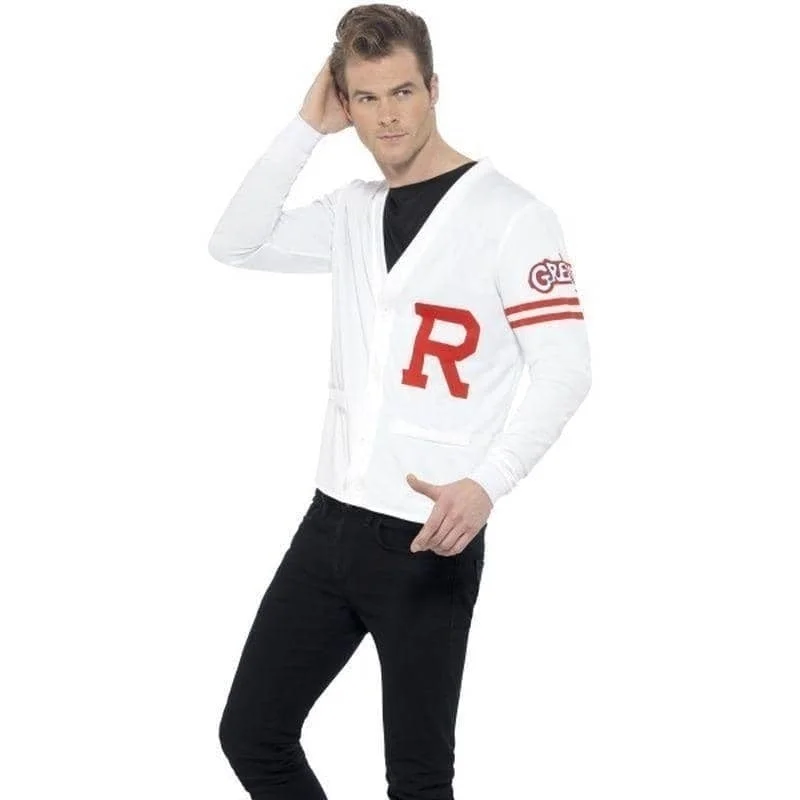 50s Grease Rydell Prep Costume Adult White Sweater Slim Fit Regular Fit Oversized