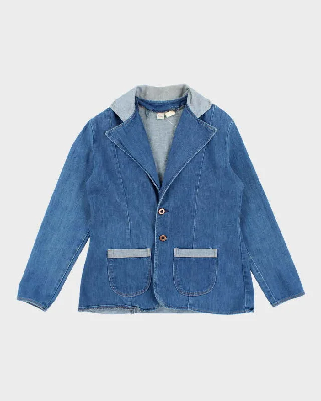 Vintage 80's Women's Wrangler Denim Button Up Blazer - L Women's Navy Jacket