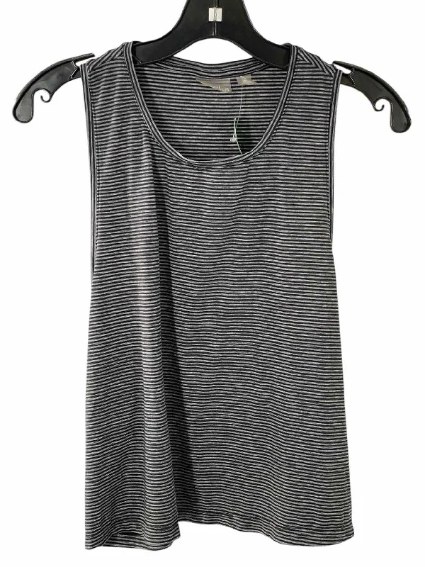 Zella Size M Black Grey Striped Athletic Tank Top grey tank top