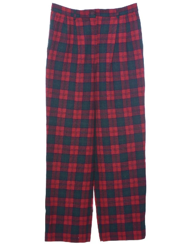 Wool Pendleton Checked Pattern Trousers - W31 L30 Trousers Leisure Comfortable