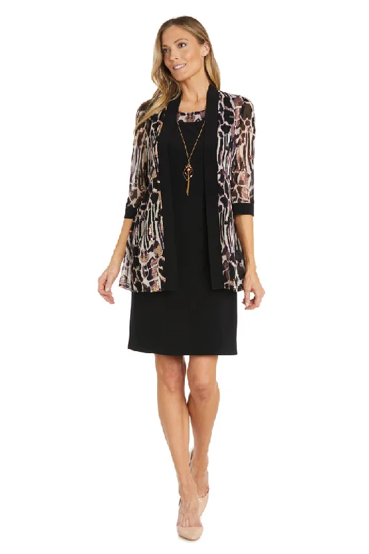 R&M Richards 1263 Mother of the Bride Short Print Jacket Dress Zip Front Button Front Snap Front R&M Richards 1263 Mother of the Bride Short Print Jacket Dress Zip Front Button Front Snap Front