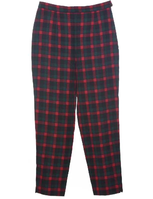 Wool Pendleton Checked Pattern Trousers - W30 L29 Trousers Mesh Breathable