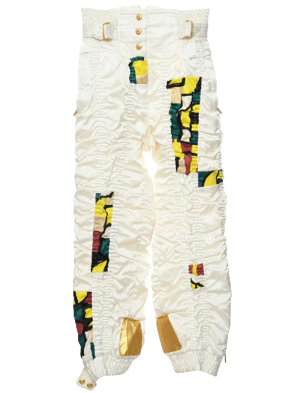 White Ski Trousers - W28 L26 Trousers Formal Black