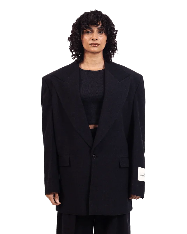 BLACK KHADDAR BLAZER Women's Vintage Suit