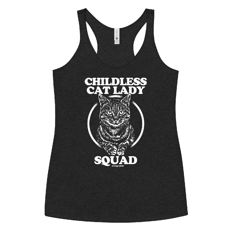 CHILDLESS CAT LADY SQUAD Women's Racerback Tank loose fit tank