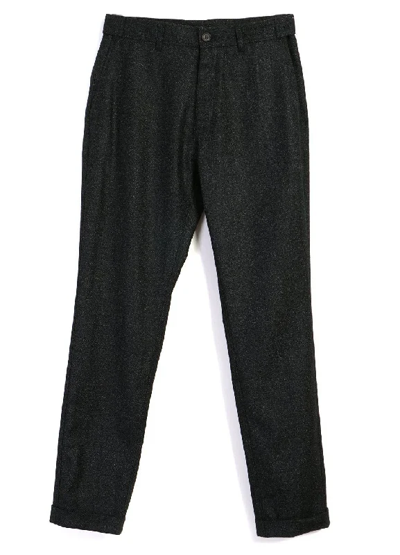 FINN | Side Buckle Regular Trousers | Black Marble Trousers Prom Sequined