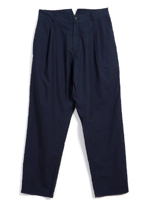 EIGIL | Light Wide Cut Summer Trousers | Navy Trousers Silk Elegant