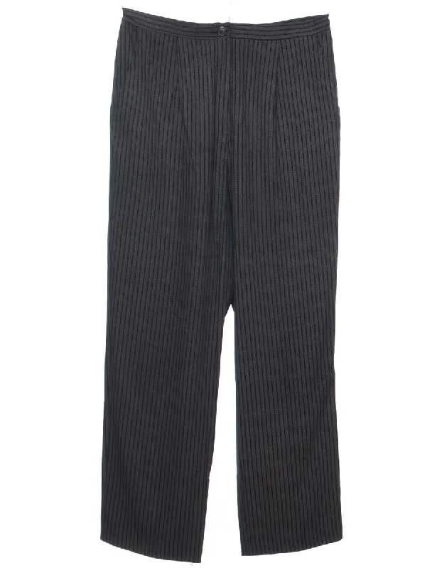 Striped Black Trousers - W33 L31 Trousers stylish modern