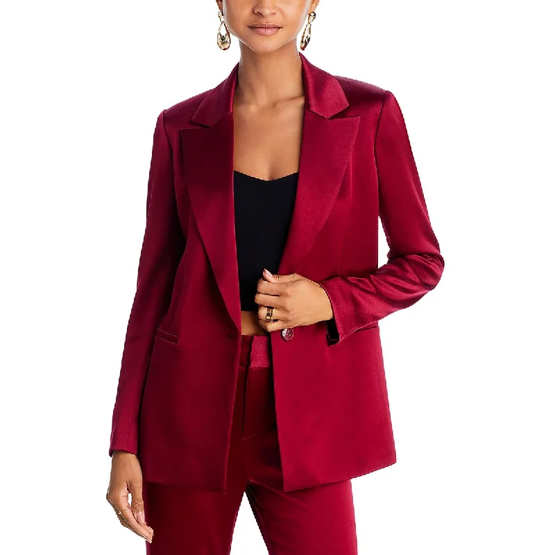 Alice and Olivia Womens Denny Notch Collar Suit Separate One-Button Blazer Women's Simple Jacket