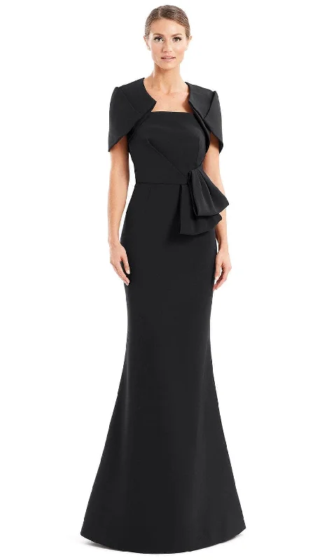 Alexander by Daymor 1656 - Peplum Detailed Straight-Across Neck Formal Gown With Jacket Quilted Jacket Puffer Jacket Insulated Jacket Alexander by Daymor 1656 - Peplum Detailed Straight-Across Neck Formal Gown With Jacket Quilted Jacket Puffer Jacket Insulated Jacket