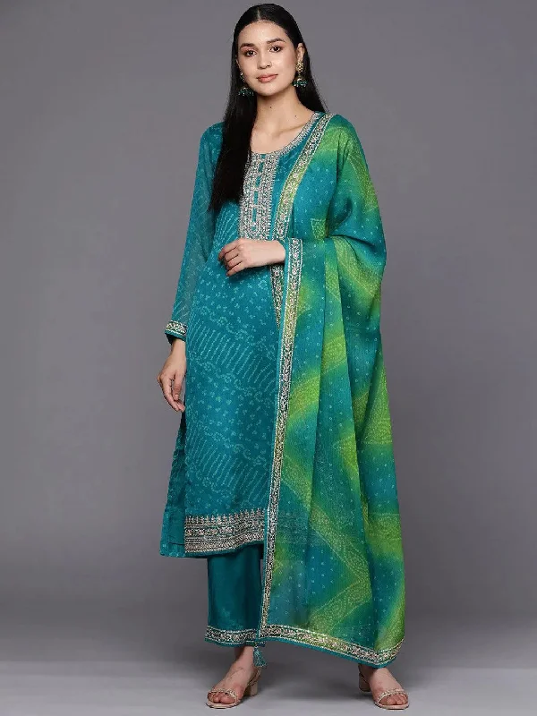 Turquoise Blue Printed Chiffon Straight Kurta With Trousers & Dupatta Skinny Trousers Denim Stretchy Turquoise Blue Printed Chiffon Straight Kurta With Trousers & Dupatta Skinny Trousers Denim Stretchy