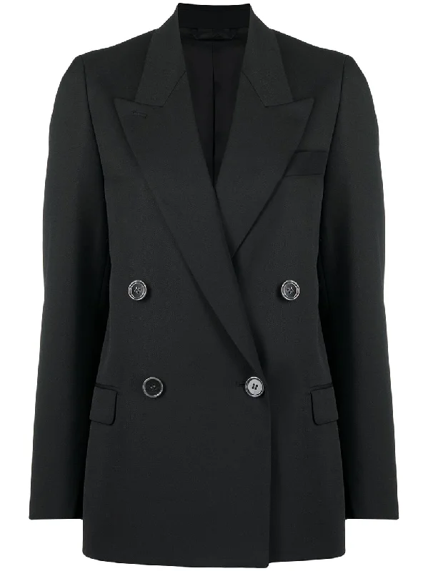 JANNY L. WO DOUBLE BREASTED BLAZER 900BLK Women's Travel Jacket