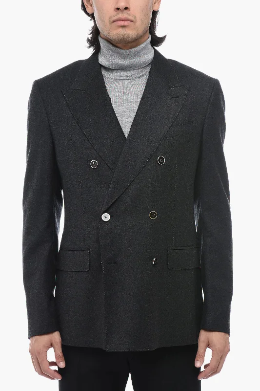 Dolce & Gabbana Tailored Wool Double-Breasted Blazer With Peak Lapel Women's Adventure Blazer