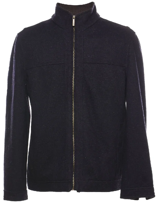 London Fog Navy Zip-Front Jacket - L Faux Fur Jacket Real Fur Jacket Shearling Jacket London Fog Navy Zip-Front Jacket - L Faux Fur Jacket Real Fur Jacket Shearling Jacket