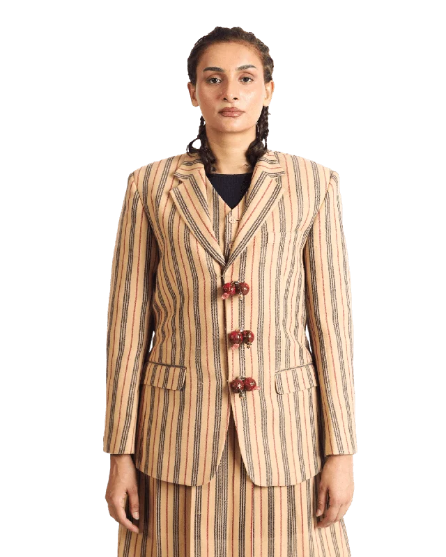 "SUNSET STRIPES" HANDWOVEN BLAZER Women's Boutique Suit