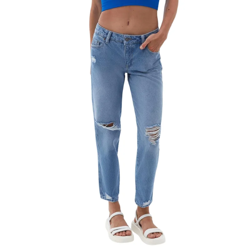 OXXO -  Low Waist Slim-Fit Trousers Trousers chic elegant