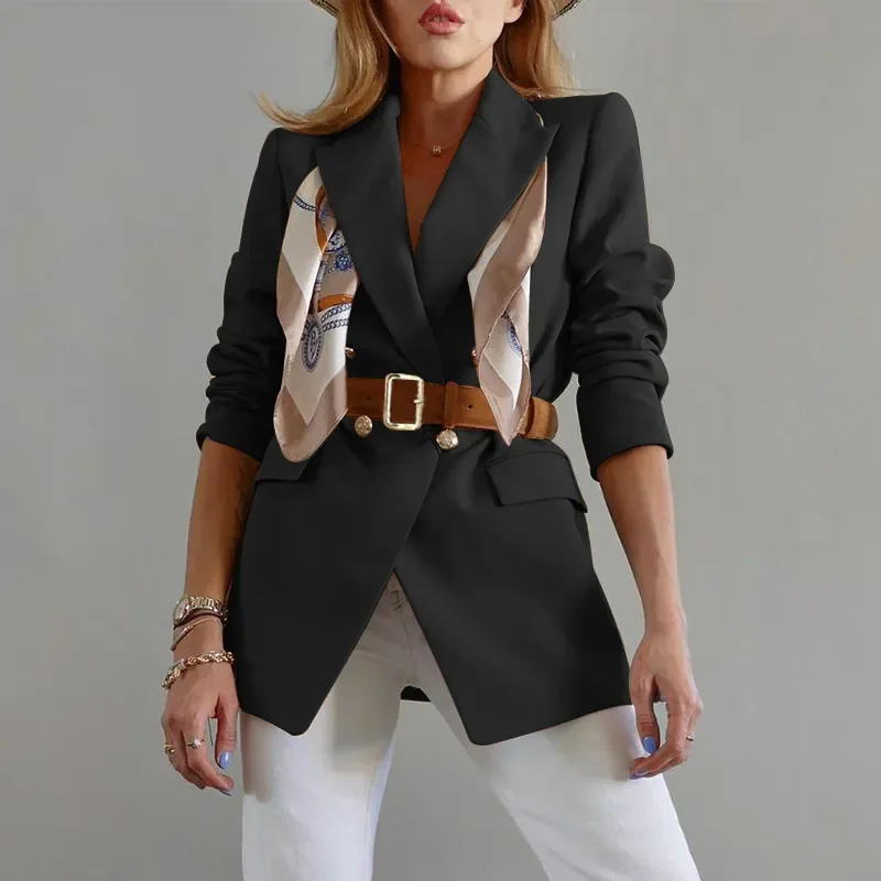 Women Fashion Casual Solid Color Long Sleeve Blazer Coat Women's Business Blazer