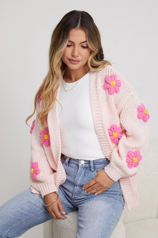 Kendy Cardigan - Blush Floral Modern Contemporary chic