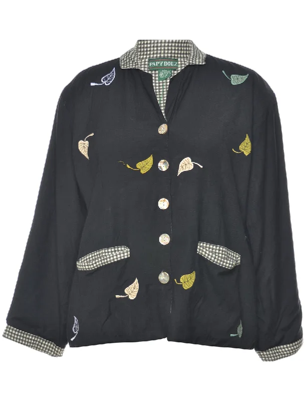Classic Vintage Jacket - M Herringbone Jacket Houndstooth Jacket Plaid Jacket