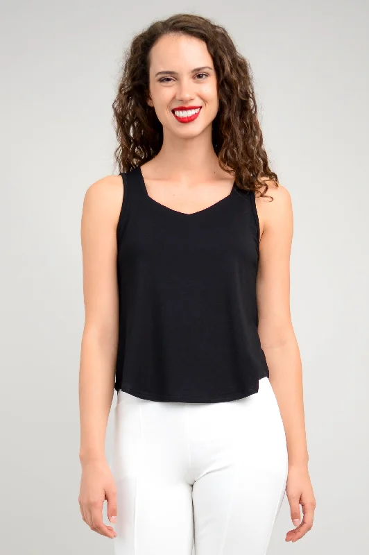 Ritzy Tank, Black, Bamboo lime green tank