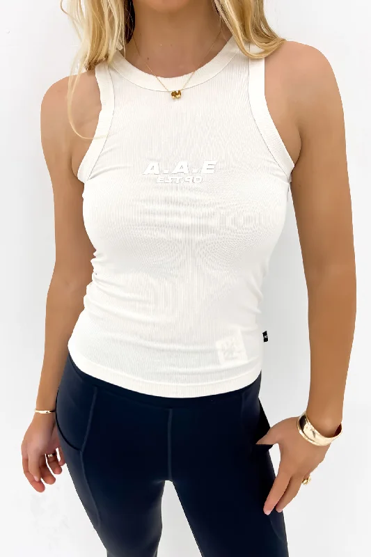 Luxe Active Tank Vintage White cotton tank top