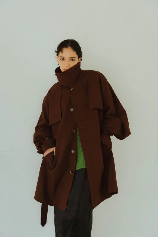 3way Dolman Trench Coat/Bordeaux Down Puffer Quilted