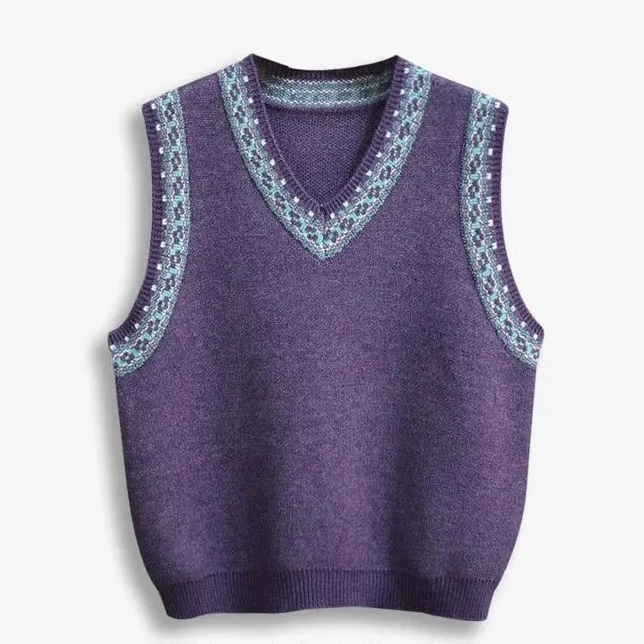 Poppy's V-Neck Sweater Vests Cable Knit Ribbed Knit Lace Knit
