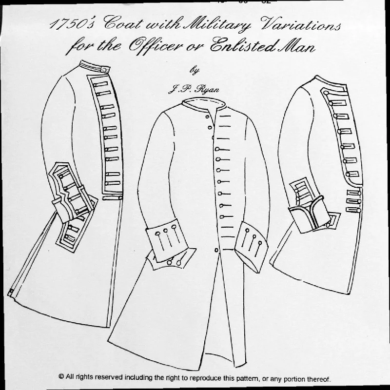 JR 1750's Men's Coat Pattern Crew Neck V-Neck Boat Neck