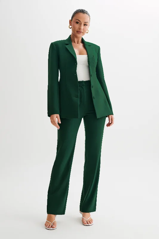 Greer Hourglass Suiting Blazer - Forest Green Women's Unique Blazer