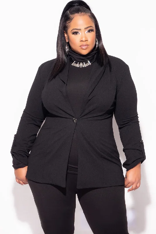 Final Sale Plus Size Blazer in Black Women's Warm Suit