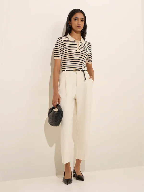 Wardrobe Off-White High-Rise Trousers with Belt Trousers Palazzo Wide Leg